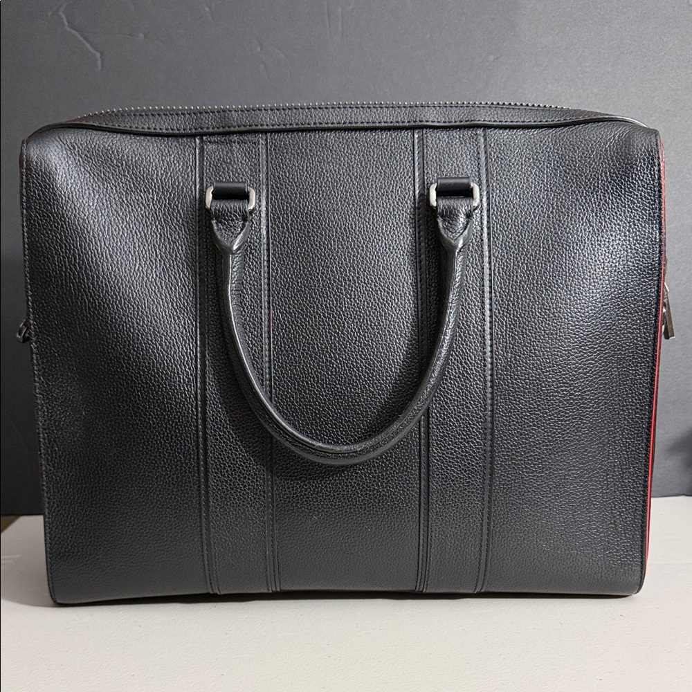 Christian Louboutin Black and Red Leather Large Briefcase - Picture 3 of 14